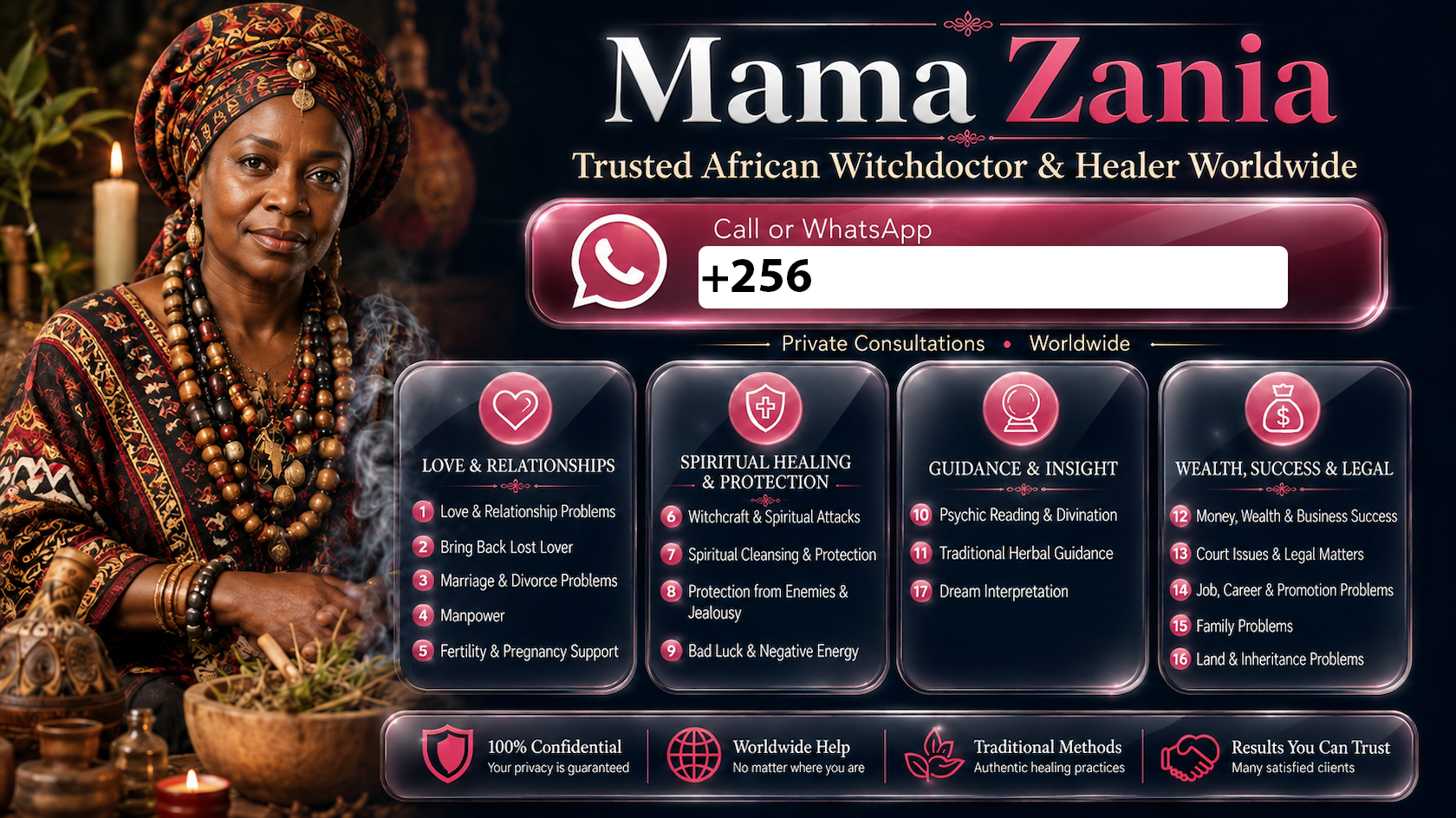 African witchdoctor and traditional healer for spiritual problems worldwide